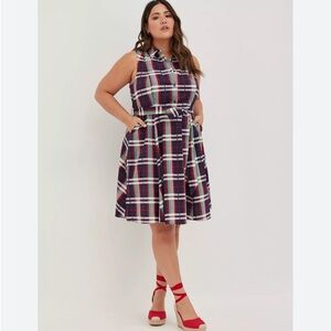 Torrid Poplin Collared Shirt Dress size 2 D06